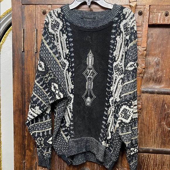 Vintage Z. Cavaricci Sweater XL – 80s 90s Knit Streetwear Made in Korea - Picture 1 of 5